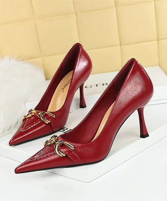 KissICON Women High Heel Stiletto Shallow Mouth Pointed Toe