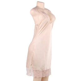KissICON Women Lingerie Nightgown Silk Satin Slip Dress Nightie Lace Chemise Sexy Night Dress Lingerie Plus Size Nightgown Nightwear