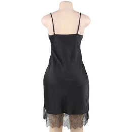 KissICON Women Lingerie Nightgown Silk Satin Slip Dress Nightie Lace Chemise Sexy Night Dress Lingerie Plus Size Nightgown Nightwear