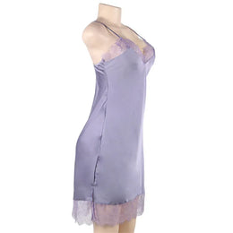 KissICON Women Lingerie Nightgown Silk Satin Slip Dress Nightie Lace Chemise Sexy Night Dress Lingerie Plus Size Nightgown Nightwear