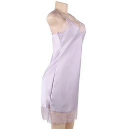 KissICON Women Lingerie Nightgown Silk Satin Slip Dress Nightie Lace Chemise Sexy Night Dress Lingerie Plus Size Nightgown Nightwear