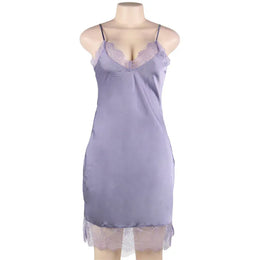 KissICON Women Lingerie Nightgown Silk Satin Slip Dress Nightie Lace Chemise Sexy Night Dress Lingerie Plus Size Nightgown Nightwear