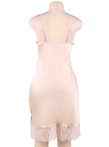 KissICON Women Lingerie Nightgown Silk Satin Slip Dress Nightie Lace Chemise Sexy Night Dress Lingerie Plus Size Nightgown Nightwear