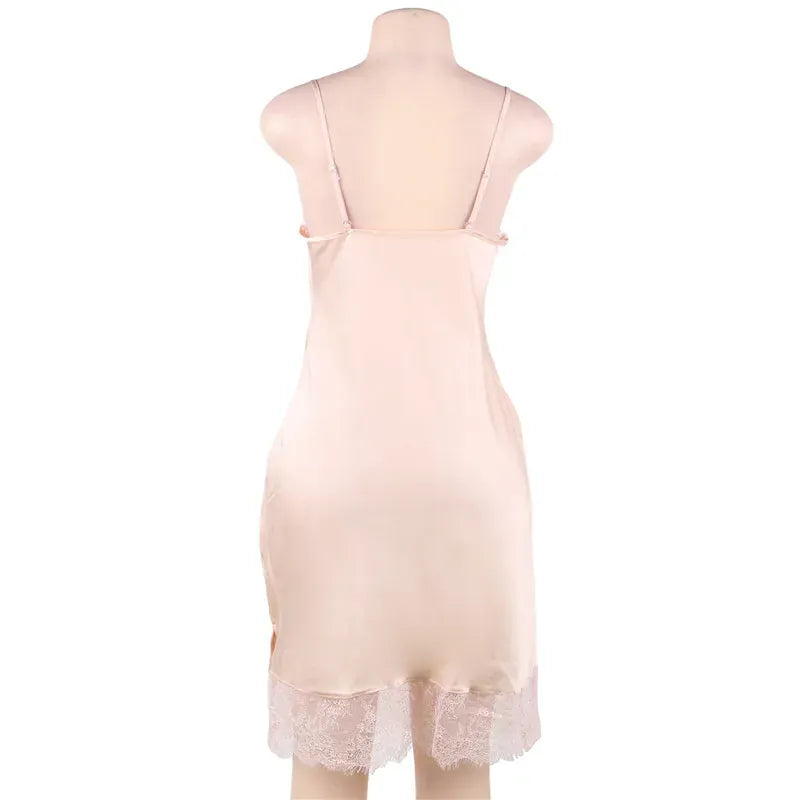KissICON Women Lingerie Nightgown Silk Satin Slip Dress Nightie Lace Chemise Sexy Night Dress Lingerie Plus Size Nightgown Nightwear