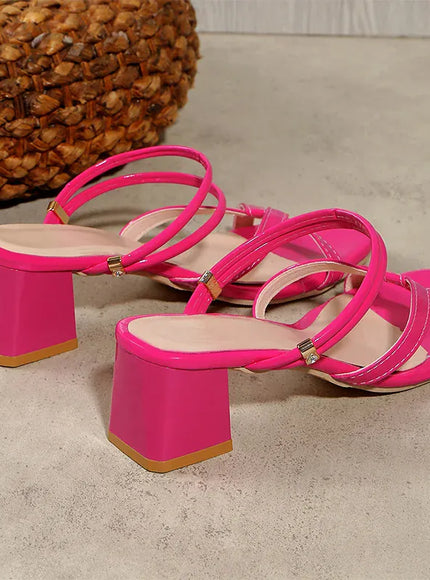 KissICON Women' Luxury Gold Pu Leather High Heel Sandals
