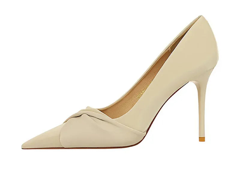 KissICON Women Luxury Suede Shallow Mouth Pointed Toe Thin