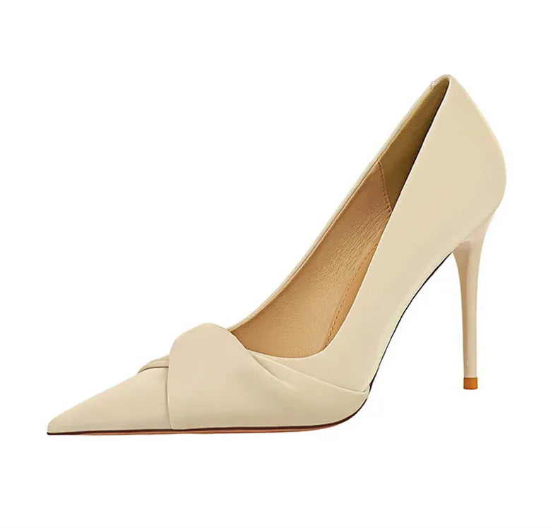 KissICON Women Luxury Suede Shallow Mouth Pointed Toe Thin