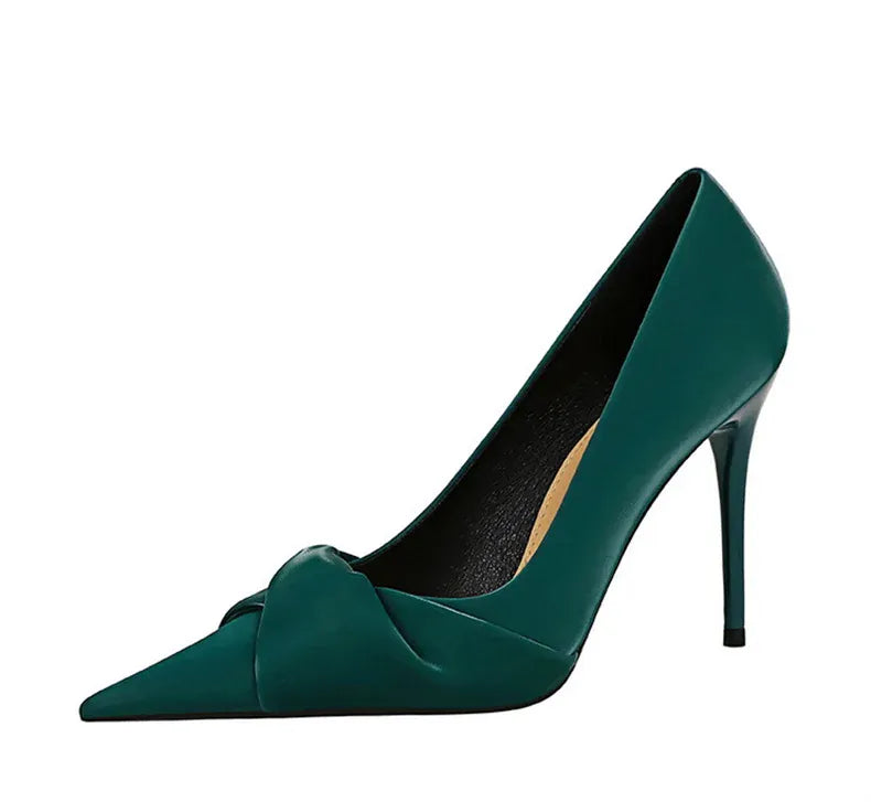 KissICON Women Luxury Suede Shallow Mouth Pointed Toe Thin