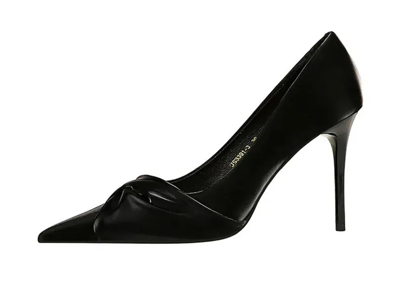 KissICON Women Luxury Suede Shallow Mouth Pointed Toe Thin