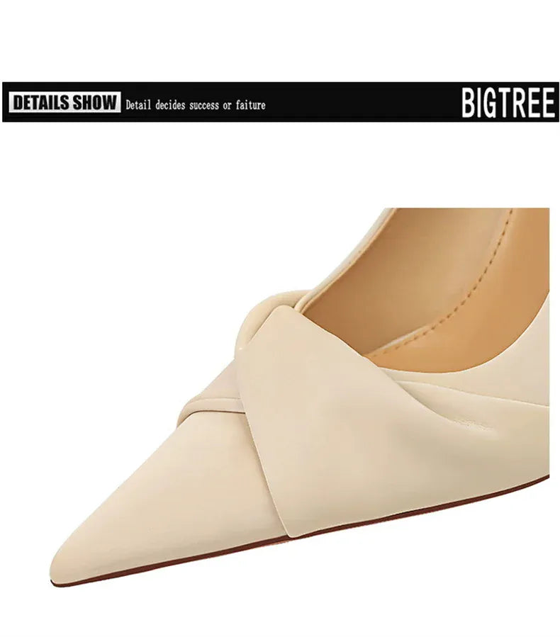 KissICON Women Luxury Suede Shallow Mouth Pointed Toe Thin
