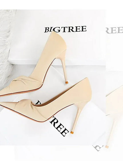 KissICON Women Luxury Suede Shallow Mouth Pointed Toe Thin