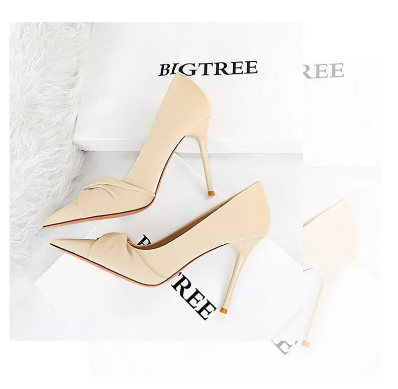 KissICON Women Luxury Suede Shallow Mouth Pointed Toe Thin