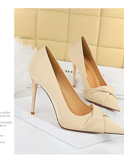 KissICON Women Luxury Suede Shallow Mouth Pointed Toe Thin