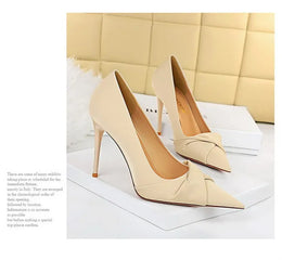 KissICON Women Luxury Suede Shallow Mouth Pointed Toe Thin