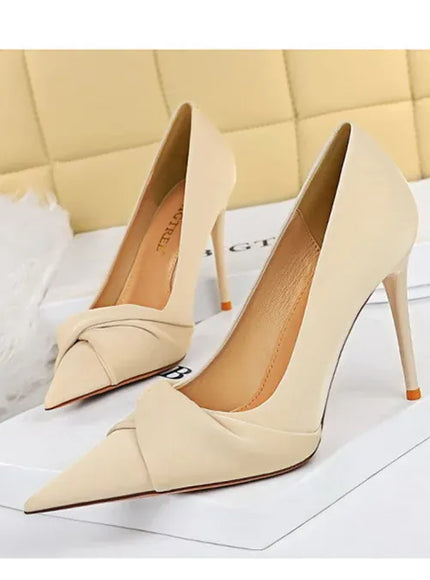 KissICON Women Luxury Suede Shallow Mouth Pointed Toe Thin