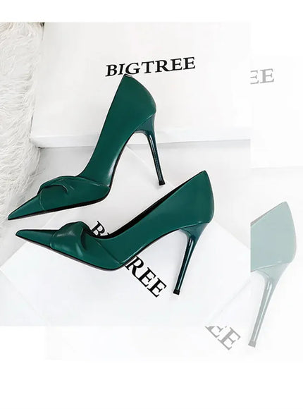 KissICON Women Luxury Suede Shallow Mouth Pointed Toe Thin