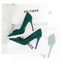 KissICON Women Luxury Suede Shallow Mouth Pointed Toe Thin