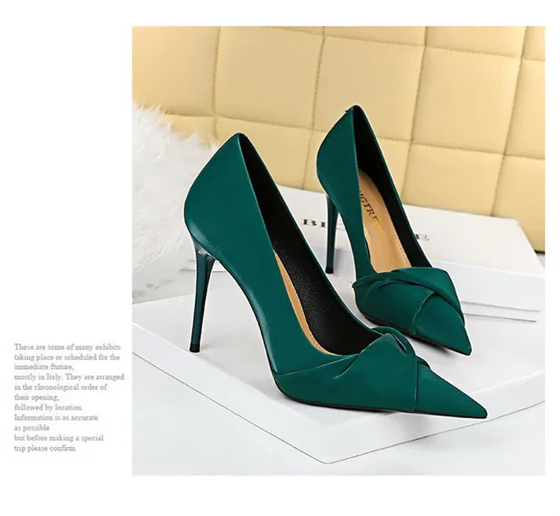 KissICON Women Luxury Suede Shallow Mouth Pointed Toe Thin