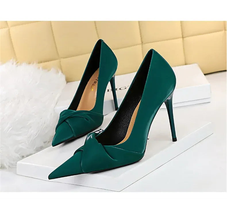 KissICON Women Luxury Suede Shallow Mouth Pointed Toe Thin