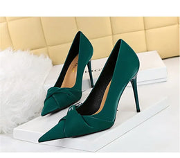 KissICON Women Luxury Suede Shallow Mouth Pointed Toe Thin