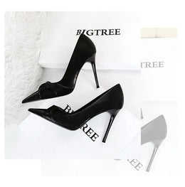 KissICON Women Luxury Suede Shallow Mouth Pointed Toe Thin