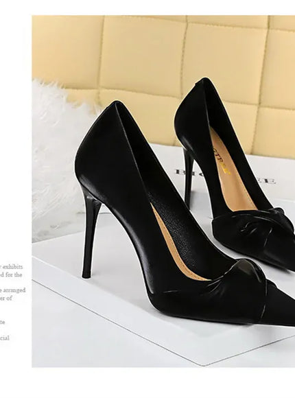 KissICON Women Luxury Suede Shallow Mouth Pointed Toe Thin