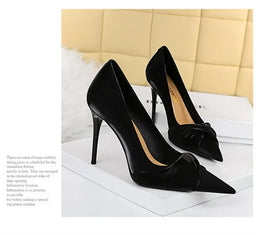KissICON Women Luxury Suede Shallow Mouth Pointed Toe Thin