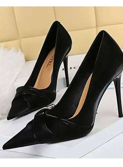 KissICON Women Luxury Suede Shallow Mouth Pointed Toe Thin