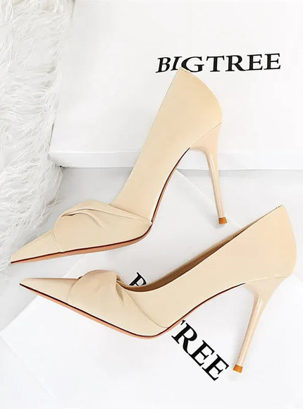 KissICON Women Luxury Suede Shallow Mouth Pointed Toe Thin