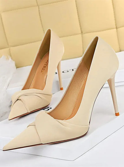 KissICON Women Luxury Suede Shallow Mouth Pointed Toe Thin