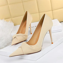 KissICON Women Luxury Suede Shallow Mouth Pointed Toe Thin