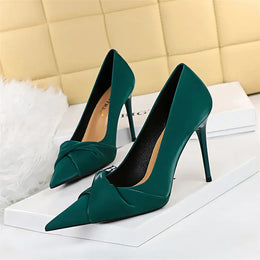 KissICON Women Luxury Suede Shallow Mouth Pointed Toe Thin