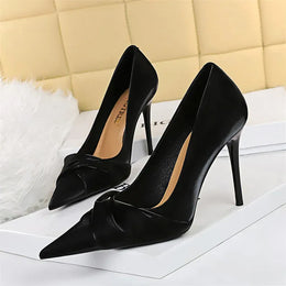 KissICON Women Luxury Suede Shallow Mouth Pointed Toe Thin