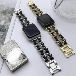 KissICON Women Metal Strap for Apple Watch Band 10 9 8 Ultra 46mm 42mm 49mm 7 SE 6 5 41mm 45mm 44/40mm Lady Gold Steel Bracelet Wristband