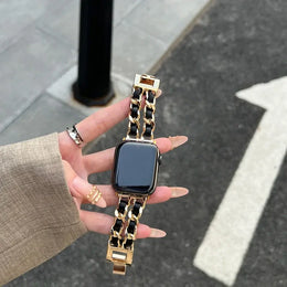 KissICON Women Metal Strap for Apple Watch Band 10 9 8 Ultra 46mm 42mm 49mm 7 SE 6 5 41mm 45mm 44/40mm Lady Gold Steel Bracelet Wristband