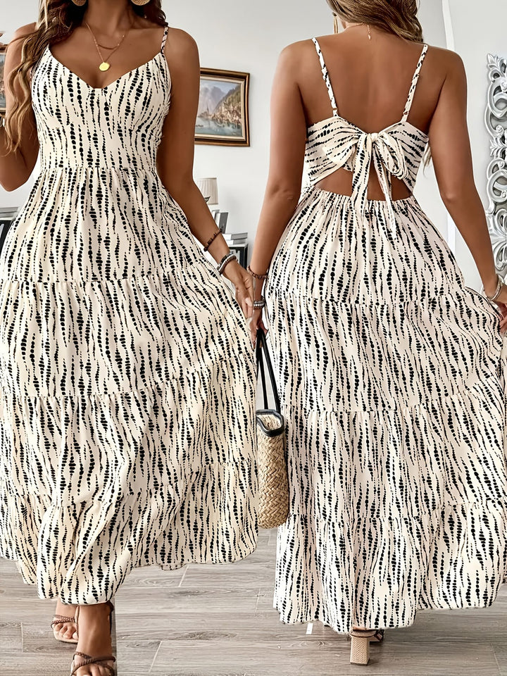 Women's Bohemian Maxi Dress - Elegant Flowy Formal & Casual Party Dress, Machine Washable Non-See-Through Fabric for Beach Weddings, Everyday Outfits - Year-Round Party Attire, Vacation Outfit, Tiered Skirt, Comfortable Fit, Strapless Design, Boho Lovers