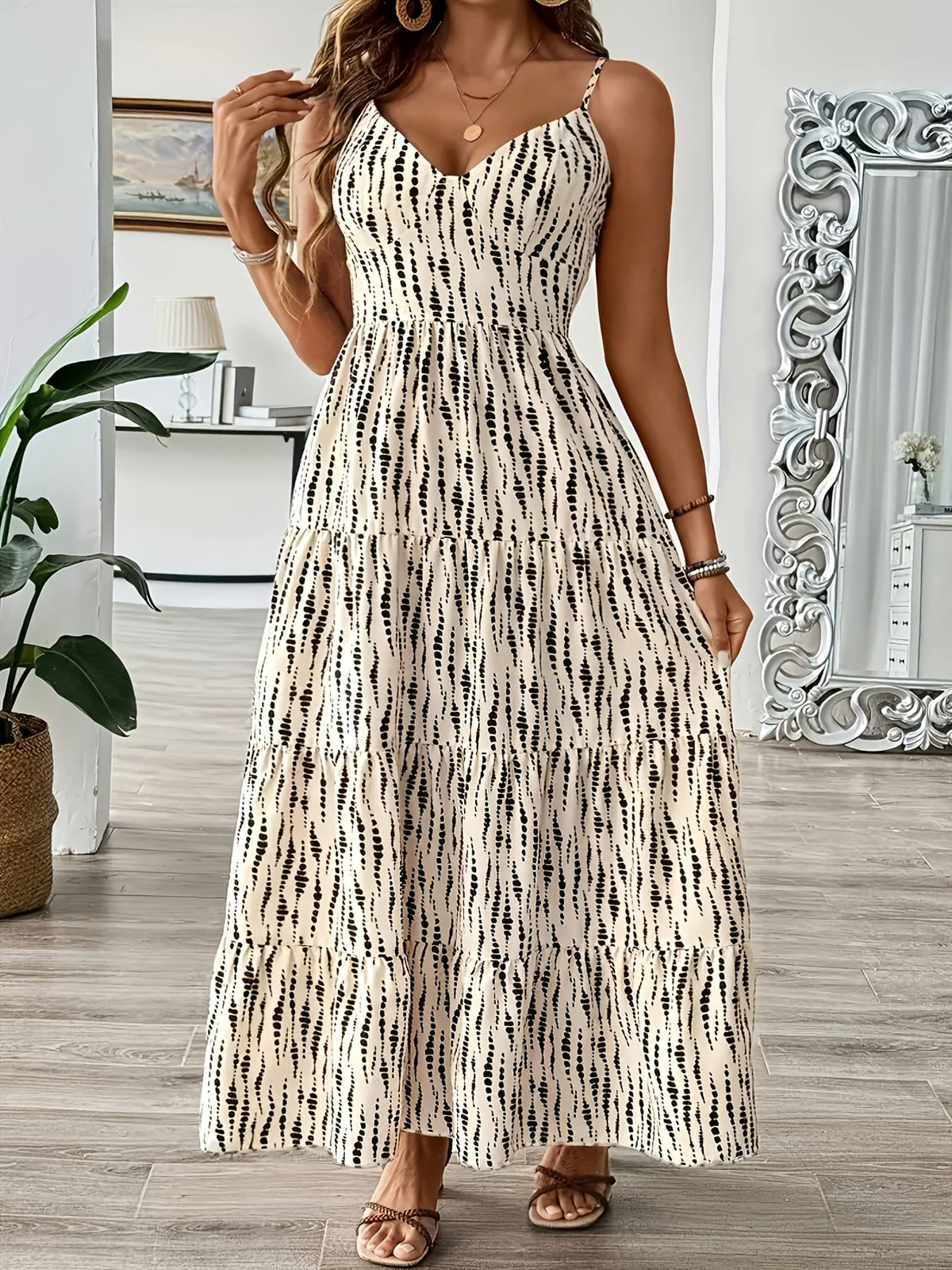 jkthpu-45 Women's Bohemian Maxi Dress - Elegant Flowy Formal & Casual Party Dress, Machine Washable Non-See-Through Fabric for Beach Weddings, Everyday Outfits - Year-Round Party Attire, Vacation Outfit, Tiered Skirt, Comfortable Fit, Strapless Design, Boho Lovers