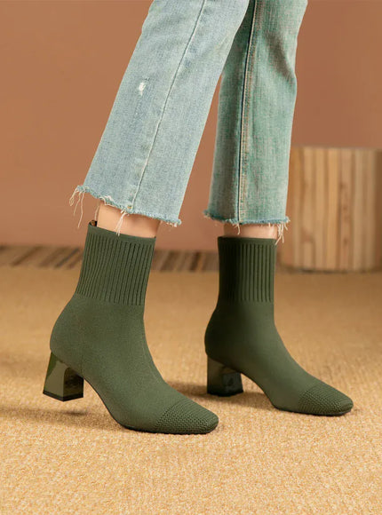 KissICON Women's Boots 2025 New Fashion Pointed Soft Knitted