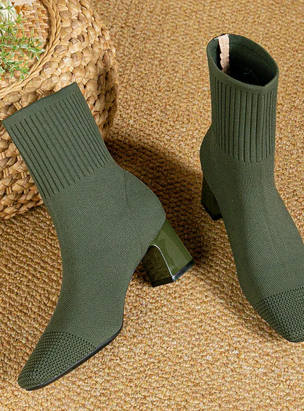 KissICON Women's Boots 2025 New Fashion Pointed Soft Knitted