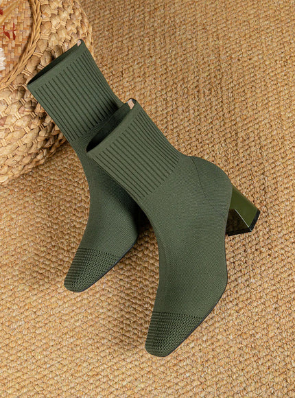 KissICON Women's Boots 2025 New Fashion Pointed Soft Knitted
