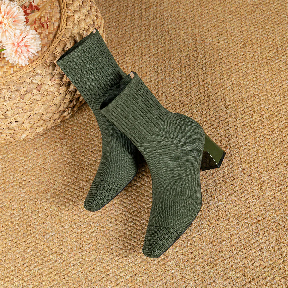 KissICON Women's Boots 2025 New Fashion Pointed Soft Knitted