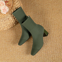 KissICON Women's Boots 2025 New Fashion Pointed Soft Knitted