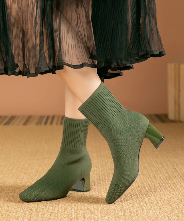 KissICON Women's Boots 2025 New Fashion Pointed Soft Knitted