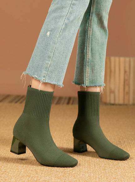 KissICON Women's Boots 2025 New Fashion Pointed Soft Knitted