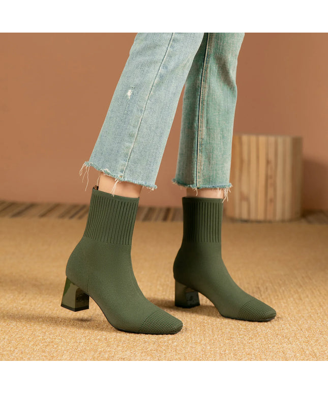 KissICON Women's Boots 2025 New Fashion Pointed Soft Knitted