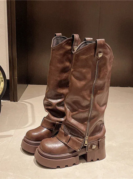KissICON Women's Boots 2025 New Style Retro High Western
