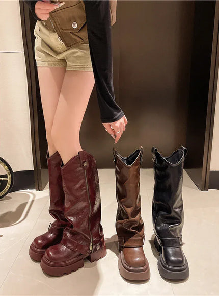 KissICON Women's Boots 2025 New Style Retro High Western