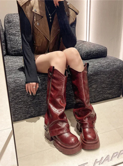 KissICON Women's Boots 2025 New Style Retro High Western