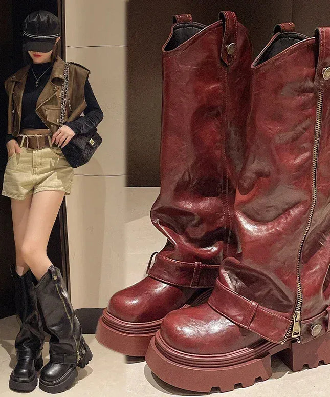 KissICON Women's Boots 2025 New Style Retro High Western