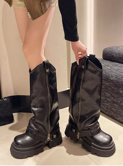 KissICON Women's Boots 2025 New Style Retro High Western